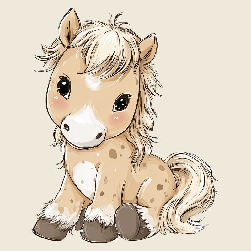 Mignon bébé poney cheval