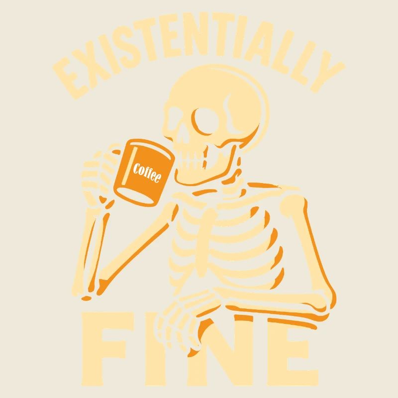 Chemise squelette de café existentiellement fine et drôle