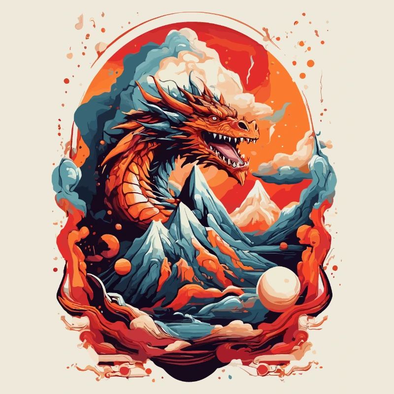 DRAGON ENTRE LES MONTAGNES ET LA LAVE ET LE FEU, RÉTRO