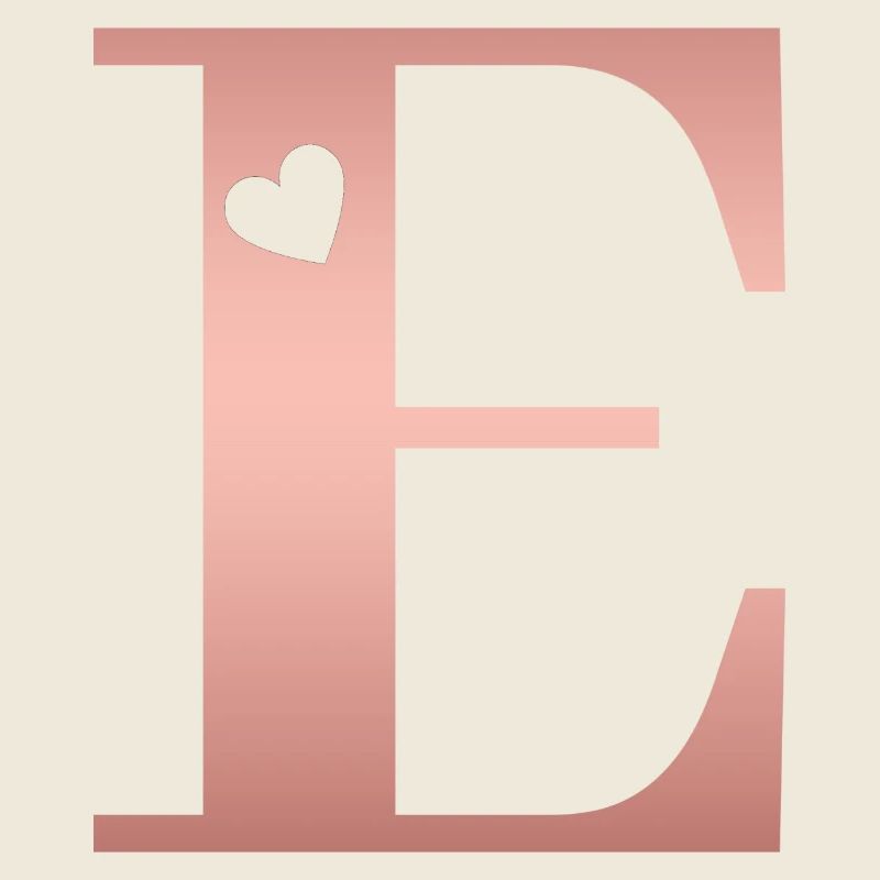 Letter E Rose Gold