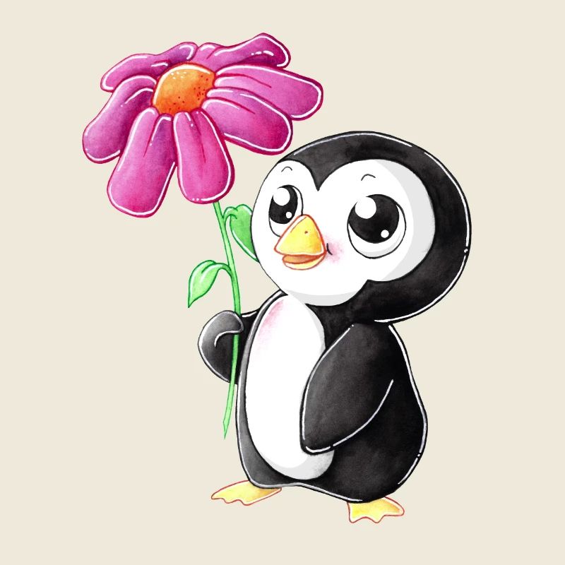 Pingouin de dessin animé mignon