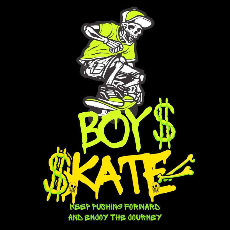 Junge Skateboarding Schädel Grafikdesign