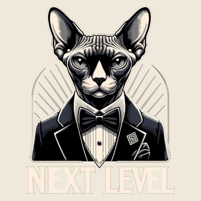 Sphynx Katze schick Anzug Smoking Level Geschenk