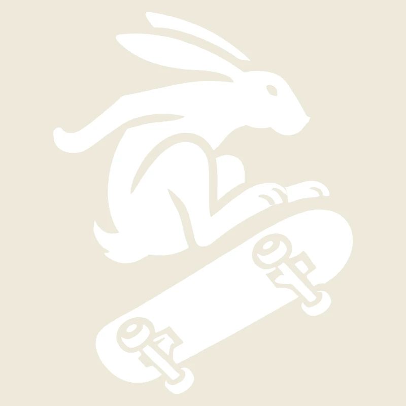 Silhouette minimaliste de lapin patineur