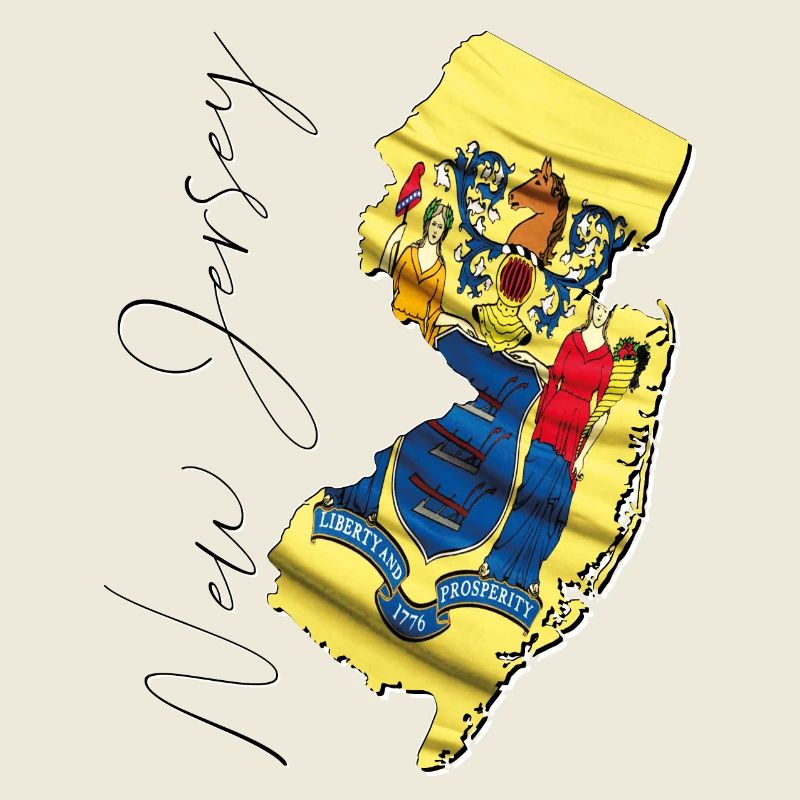 New Jersey (États-Unis) | Drapeau réel | Flag Map Script