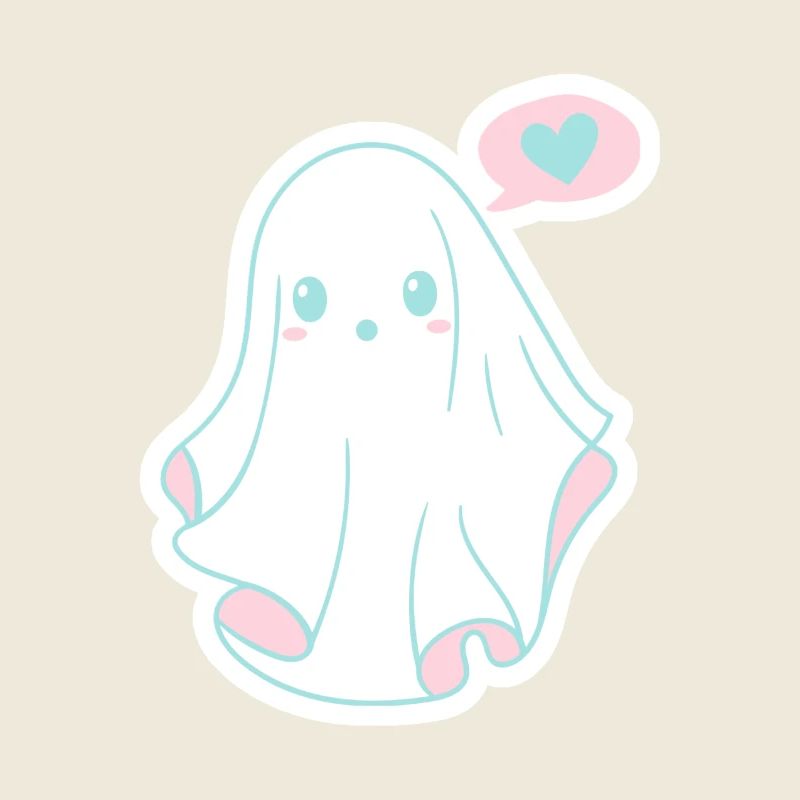 Fantôme mignon d'Halloween rose et bleu