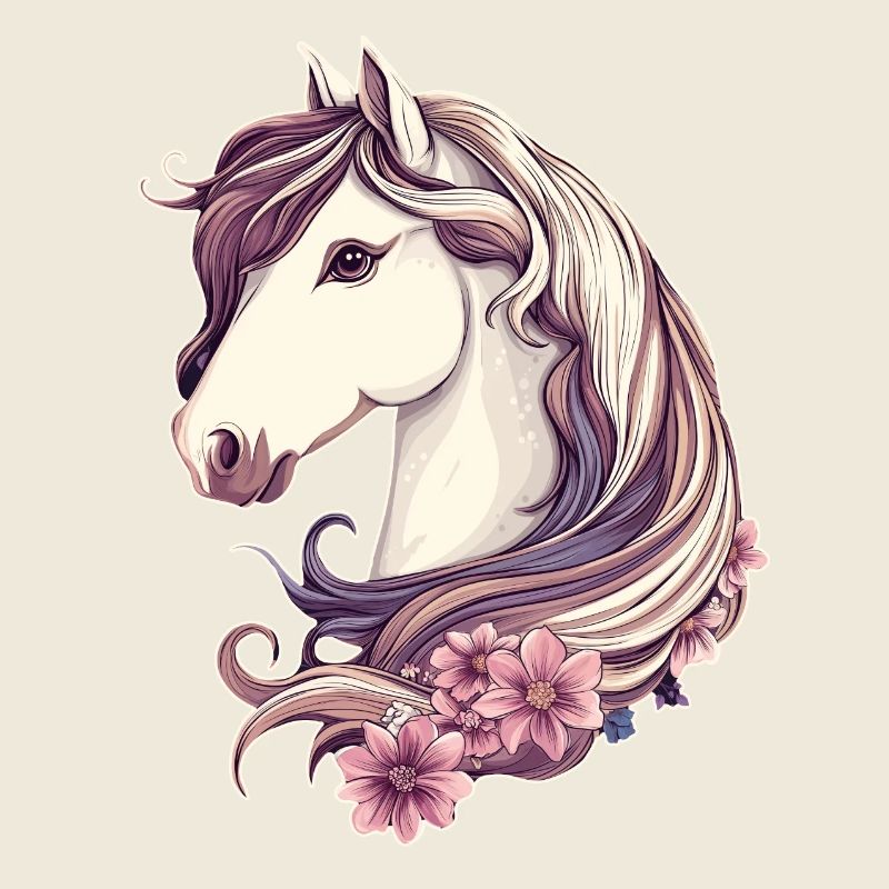 Cheval avec des fleurs