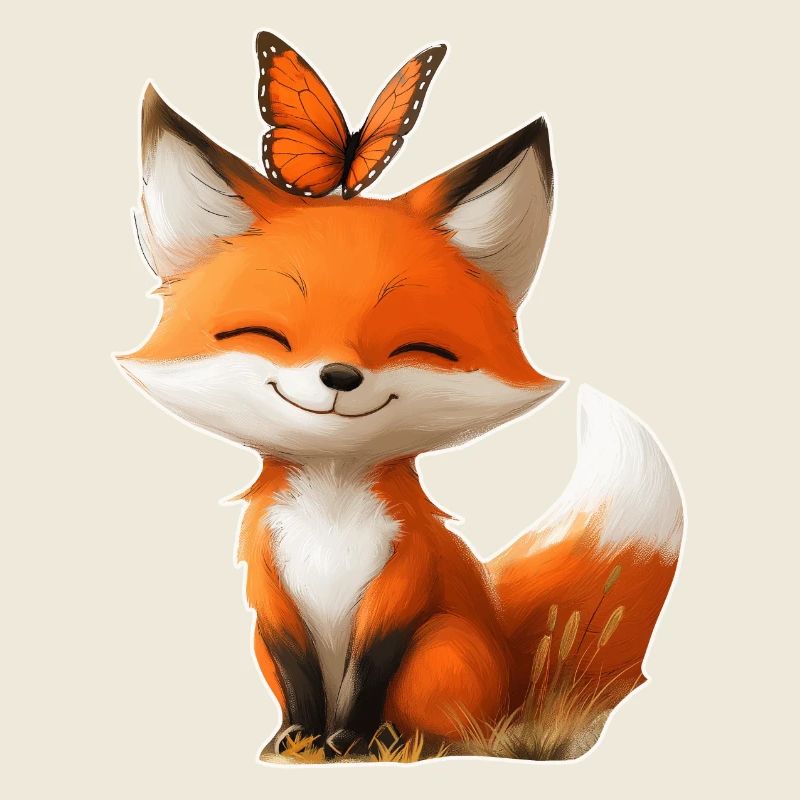 Fox with Butterfly