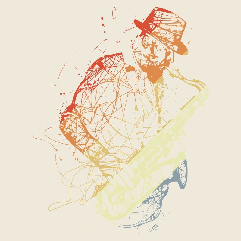 Dessin de saxophone rétro