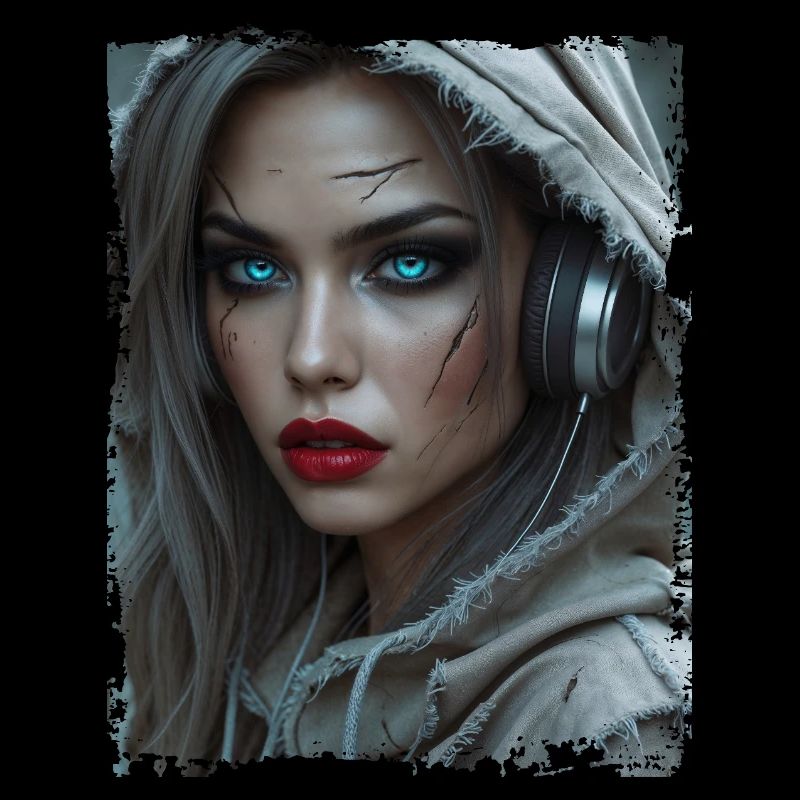 Femme post-apocalyptique avec casque