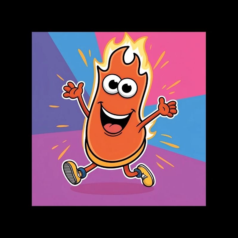 Flame Buddy Run Bright Cartoon