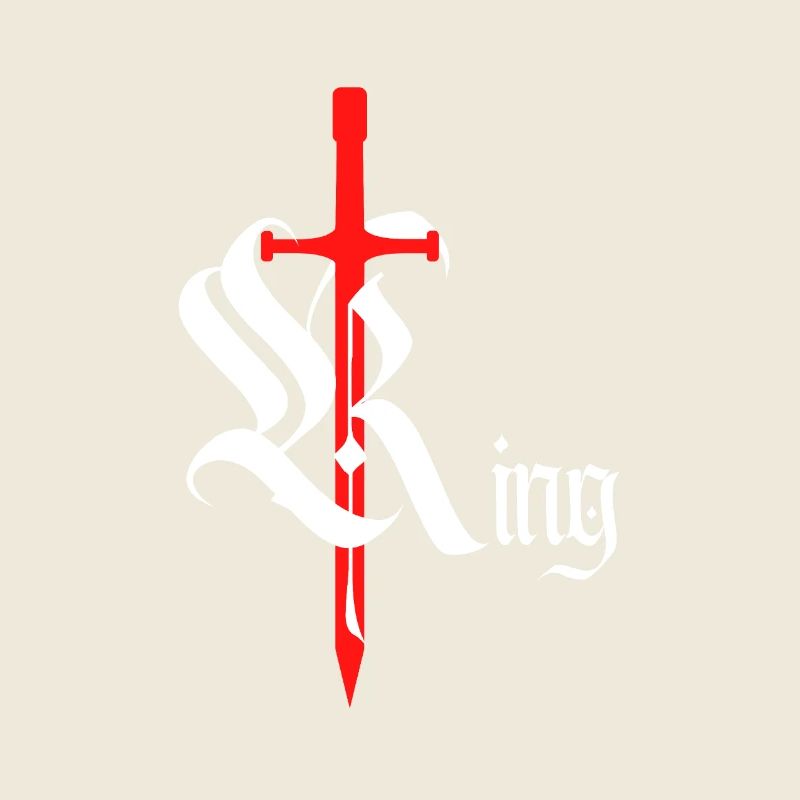 Gothic King Design mit schwertweißem Text
