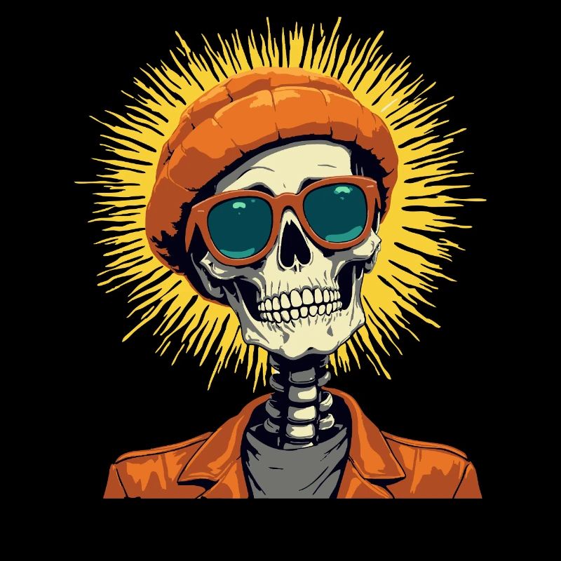 Skelett mit Sunset Lackleder Haar