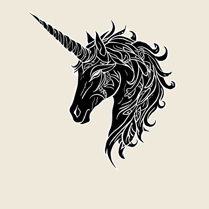 Einhorn schwarzweiß