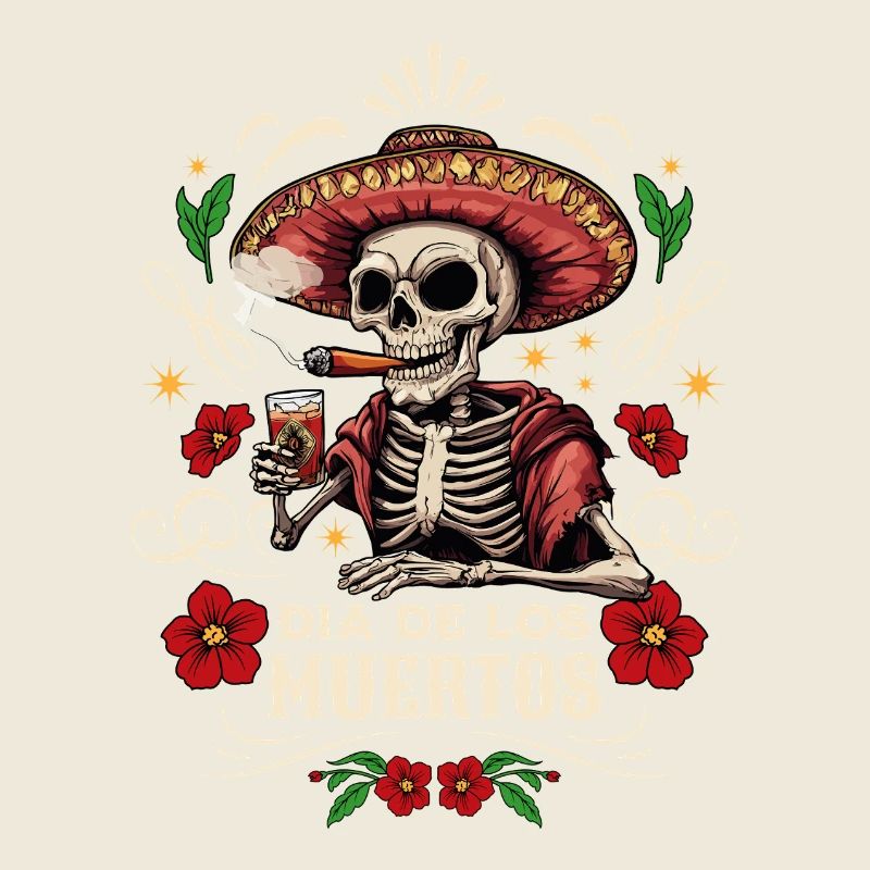 Dia De Los Muertos Crâne Crâne Tequilla