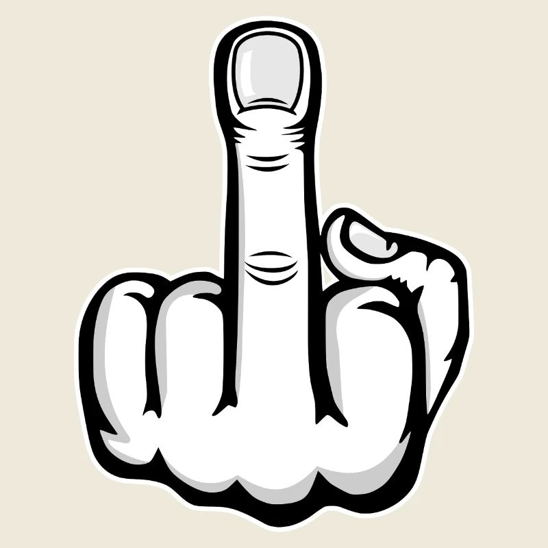 Middle Finger Stinky Finger Design White