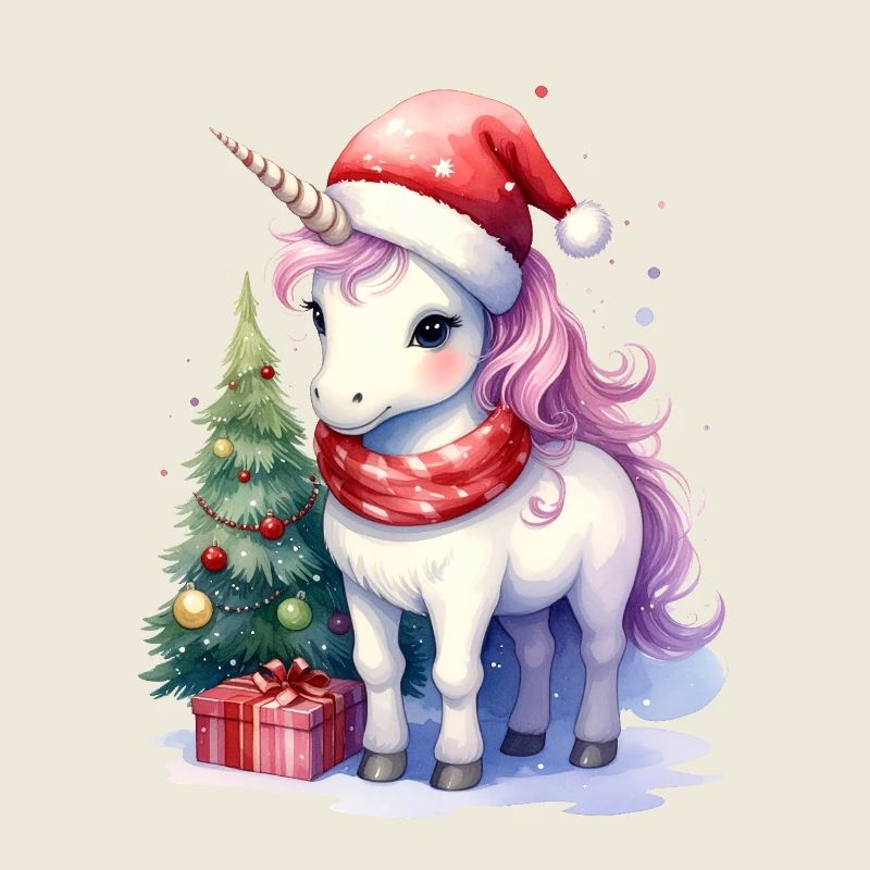 Ein Einhorn feiert Weihnachten