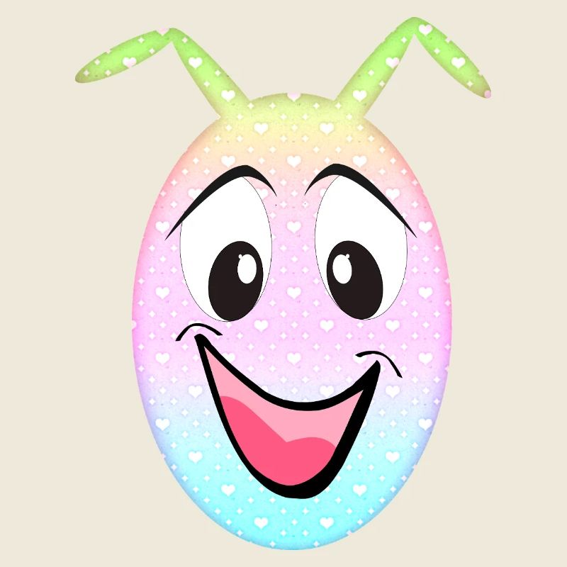 Pastel Cœurs Sourire Œuf Kawaii