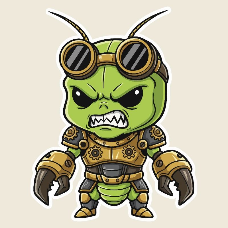 Extraterrestre Steampunk Guerrier Armure Laiton