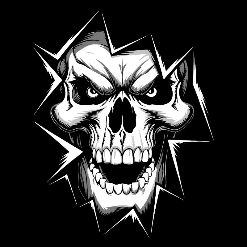 Wütender Skull mit langen Zähnen