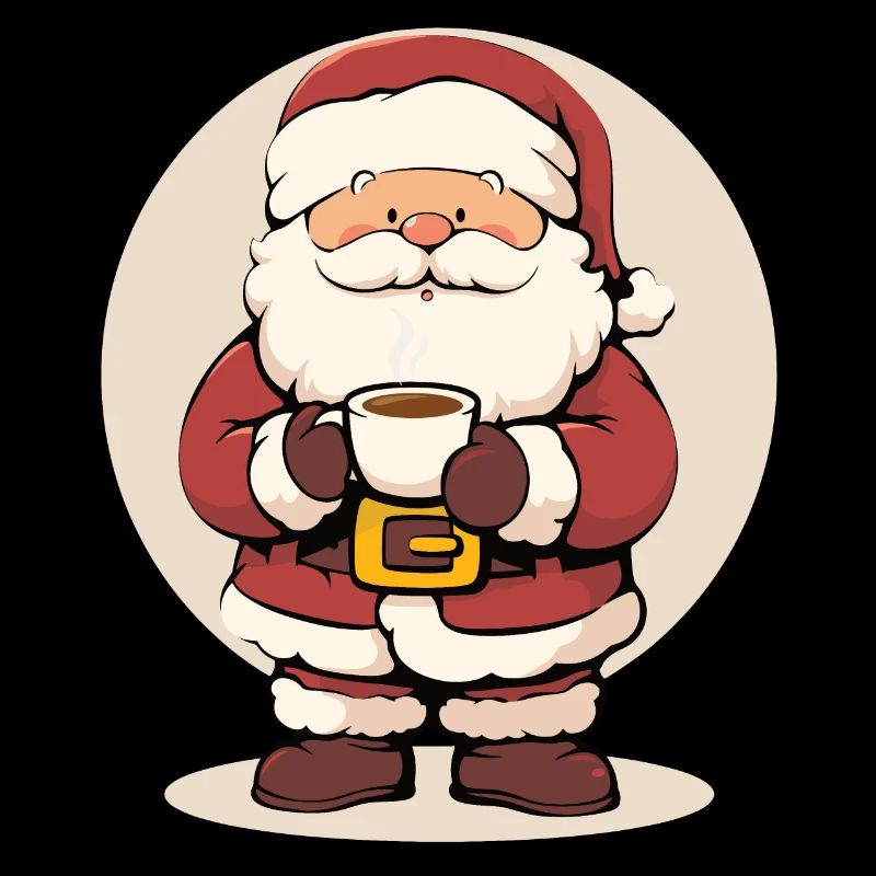 Weihnachtsmann trinkt Kaffee