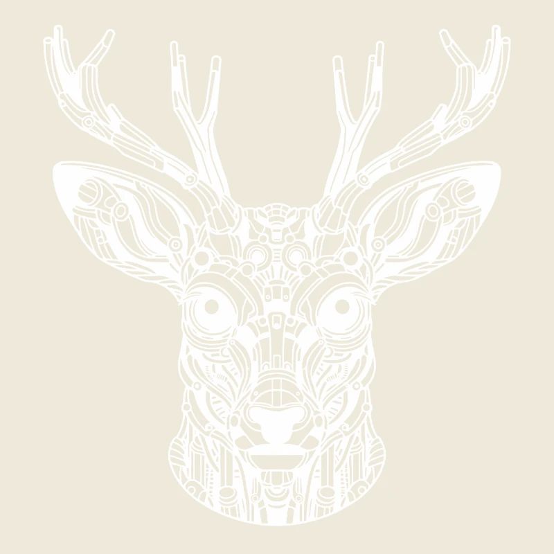 Biomechanischer Hirsch - Weißes Design