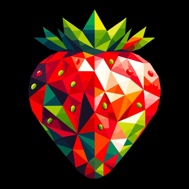 Abstract Geometric Strawberry - Color Design