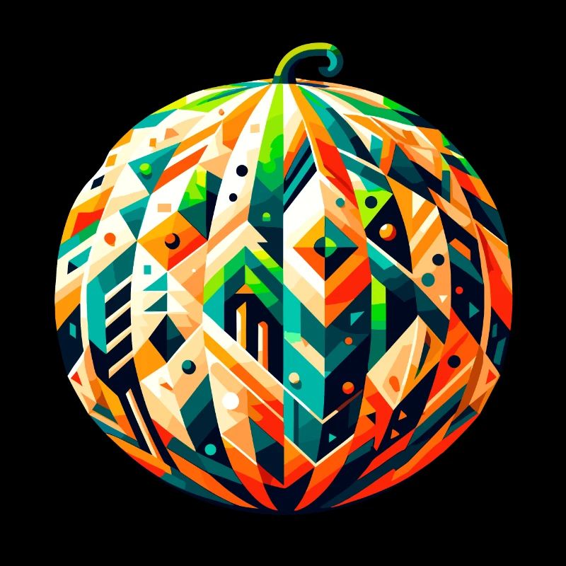 Geometrische Melone: Ästhetische Low-Poly-Kunst