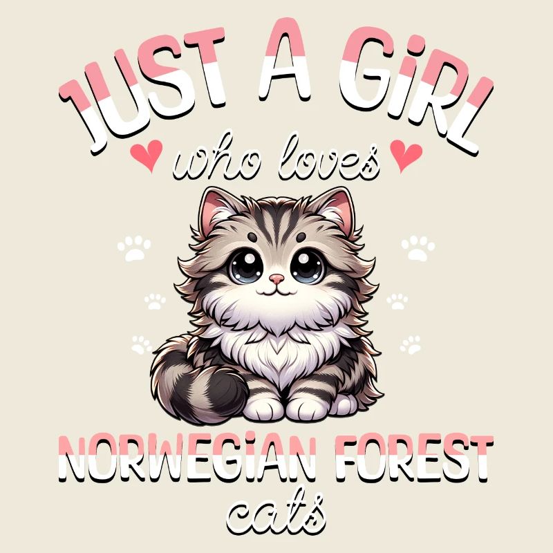 Mädchen liebt Norwegerkatze