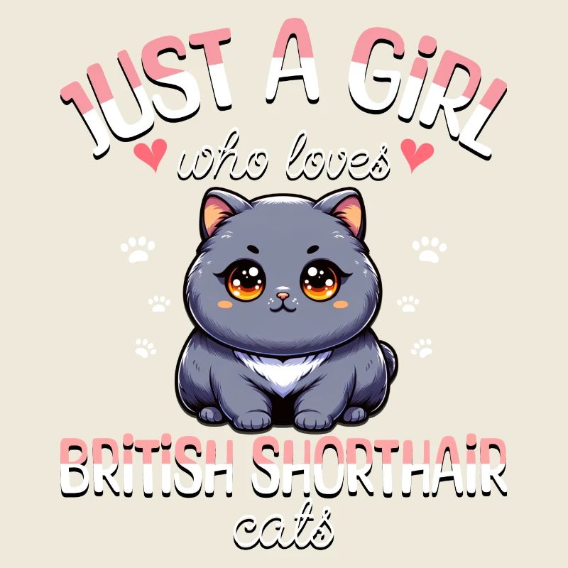 Fille Adore Chat British Shorthair