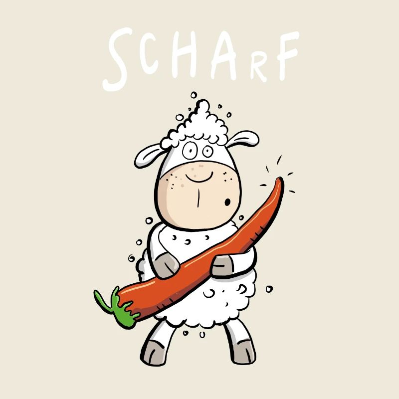 Peperoni Schaf I Scharf Comic Wortspiel