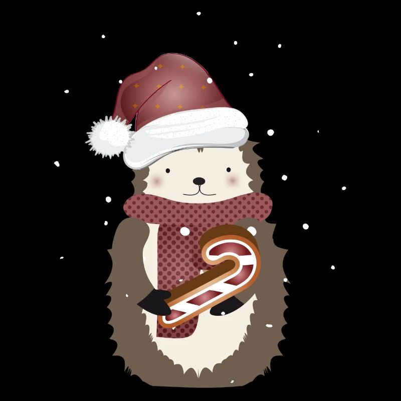 hérisson doré pour Noël avec de la canne à sucre