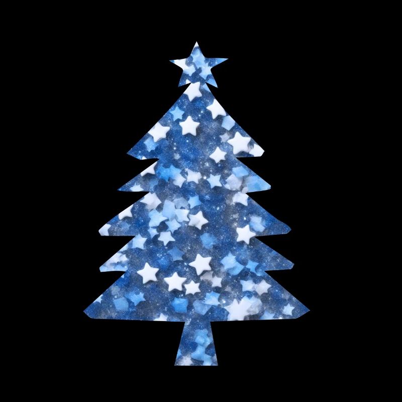 Christmas Tree Blue Glitter