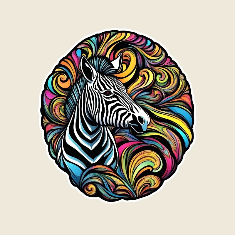 Zebra mit weißem Rand