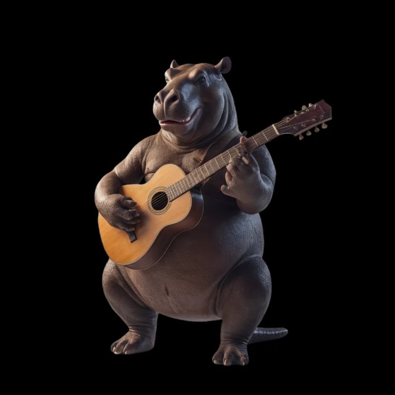 hippopotame guitare