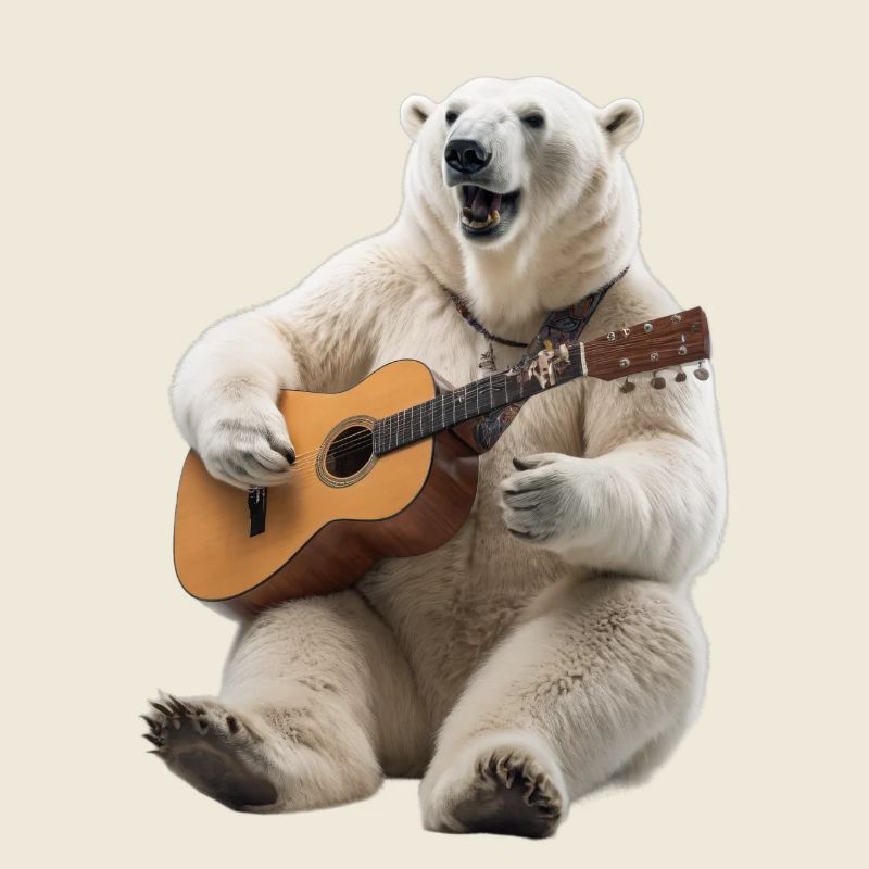 White Polar Bear Guitar