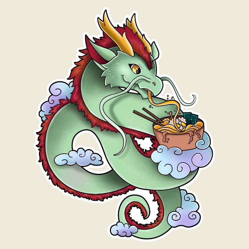 Asia Drache mit Ramen