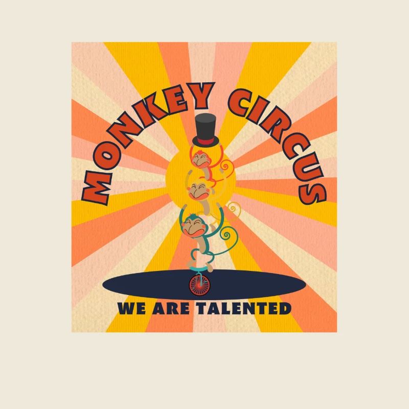 Monkey Circus / Affenzirkus - orange gelb