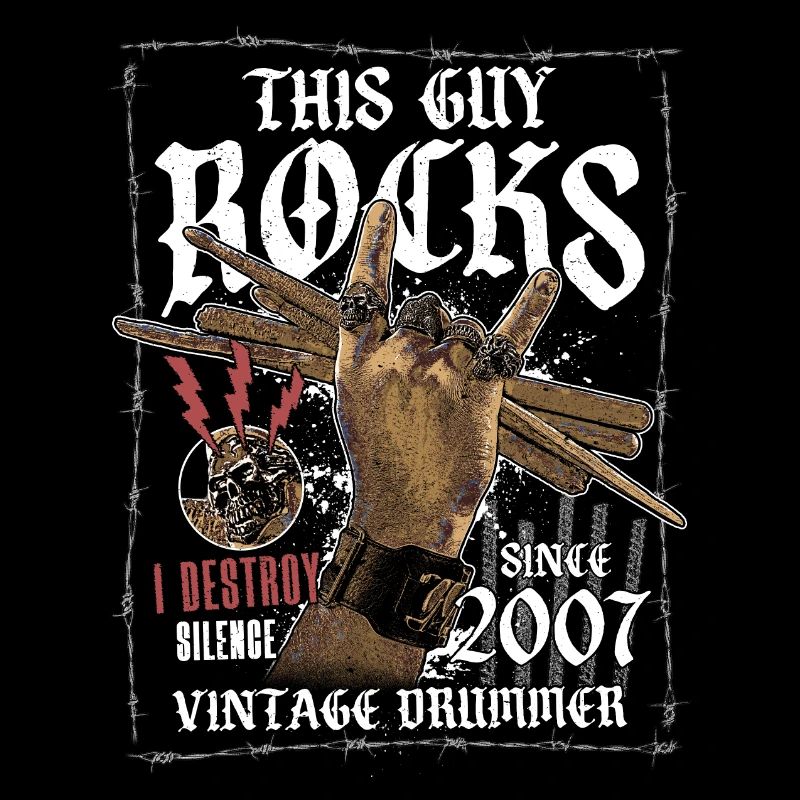 2007 Vintage Drum Drummer Birthday