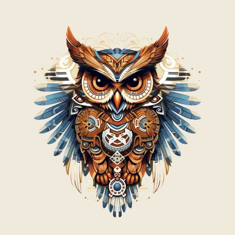 Beautiful decorated owl in modern style