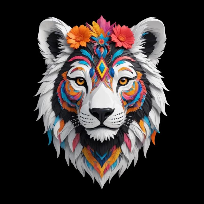 Chat sauvage coloré