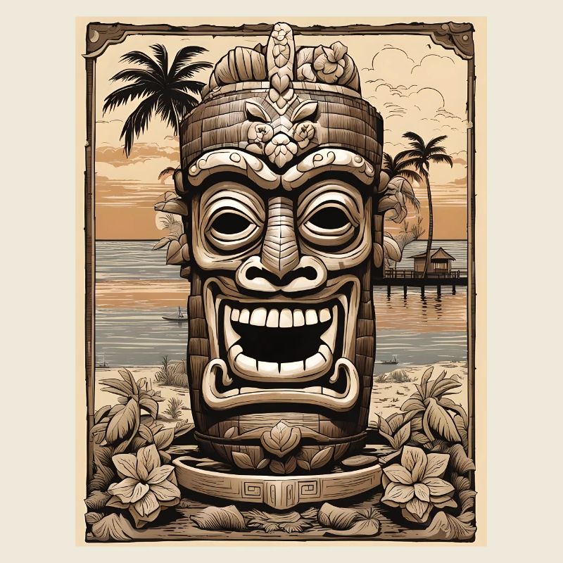 Tiki Maske Retro