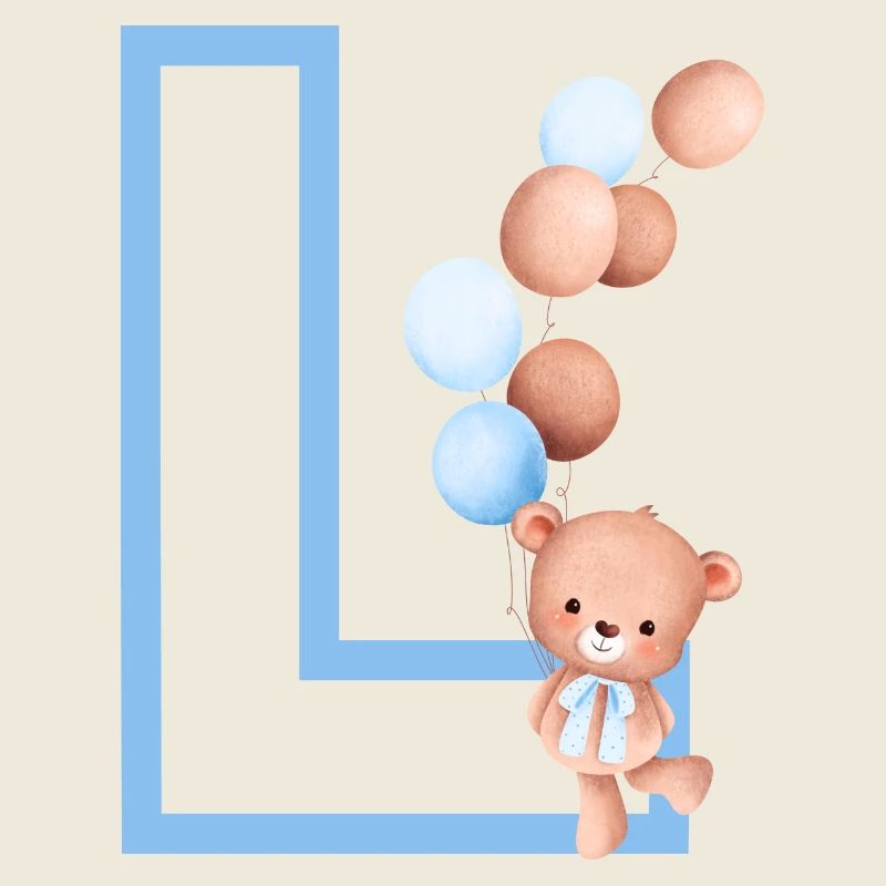 Blue Letter L Bear