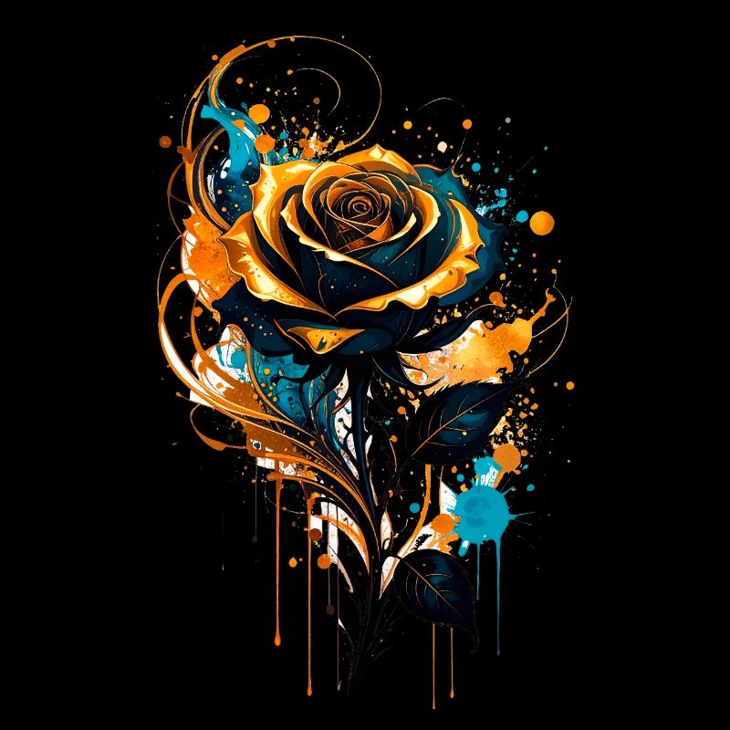 tinte,gold,Rose,illustration,malerei,graffiti