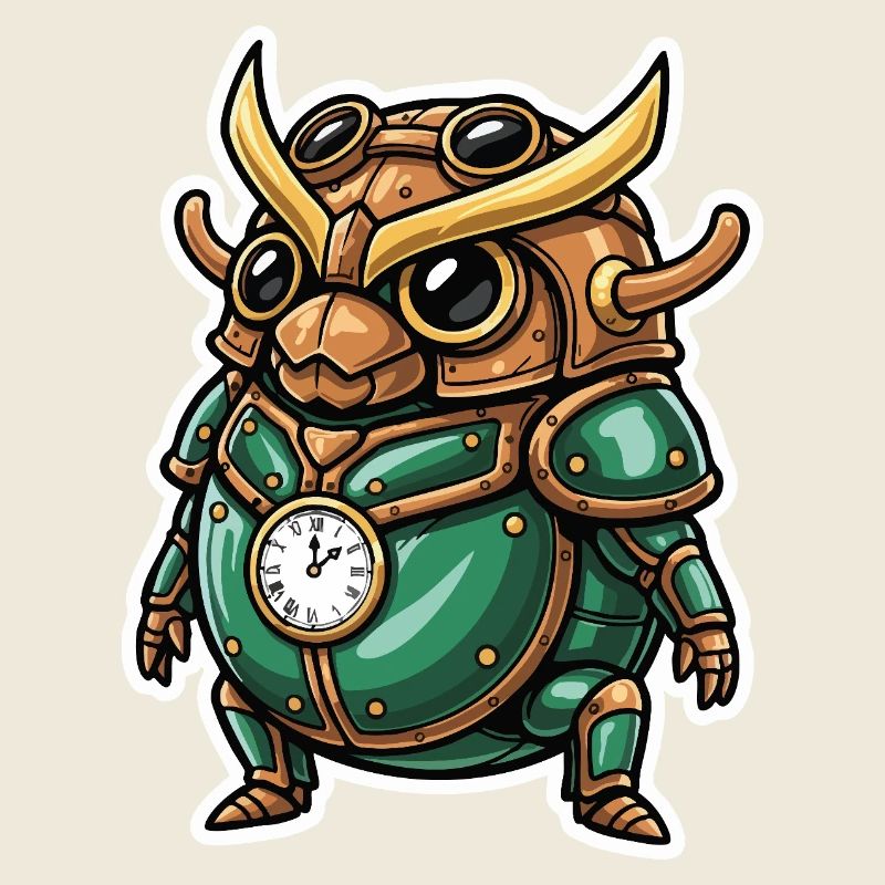 Watchmaker Scarab Steampunk Emerald Armor