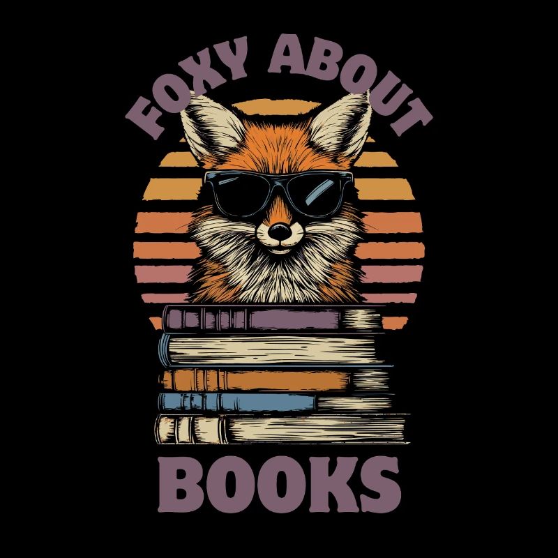 Fuchs mit Sonnenbrille und Bücher