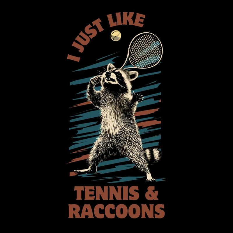 Waschbär Tennis lustiger Spruch