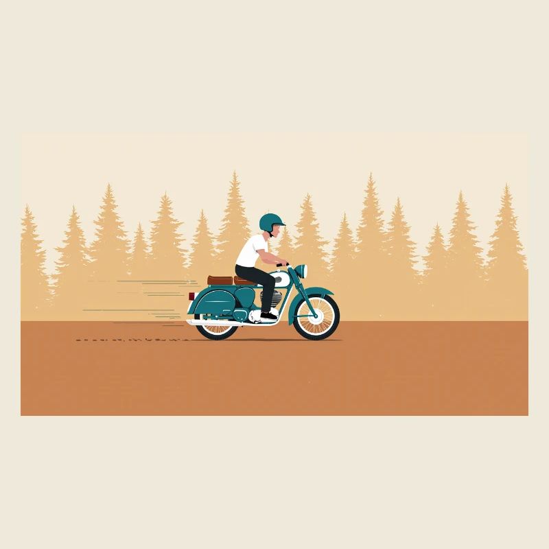 Forest ride in retro look