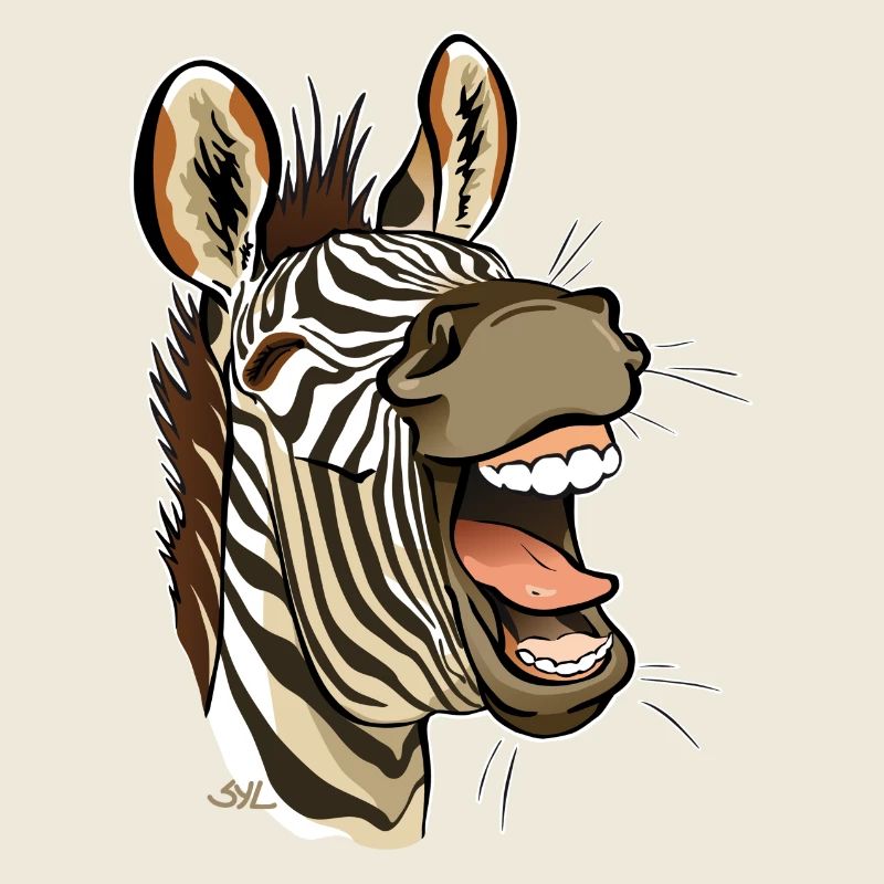 Lachender Zebra (weiße Ränder)