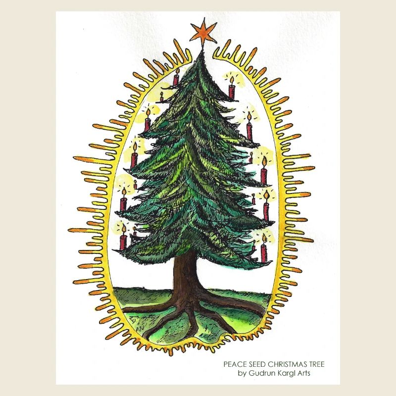ARBRE DE NOËL PEACE SEED par Gudrun Kargl